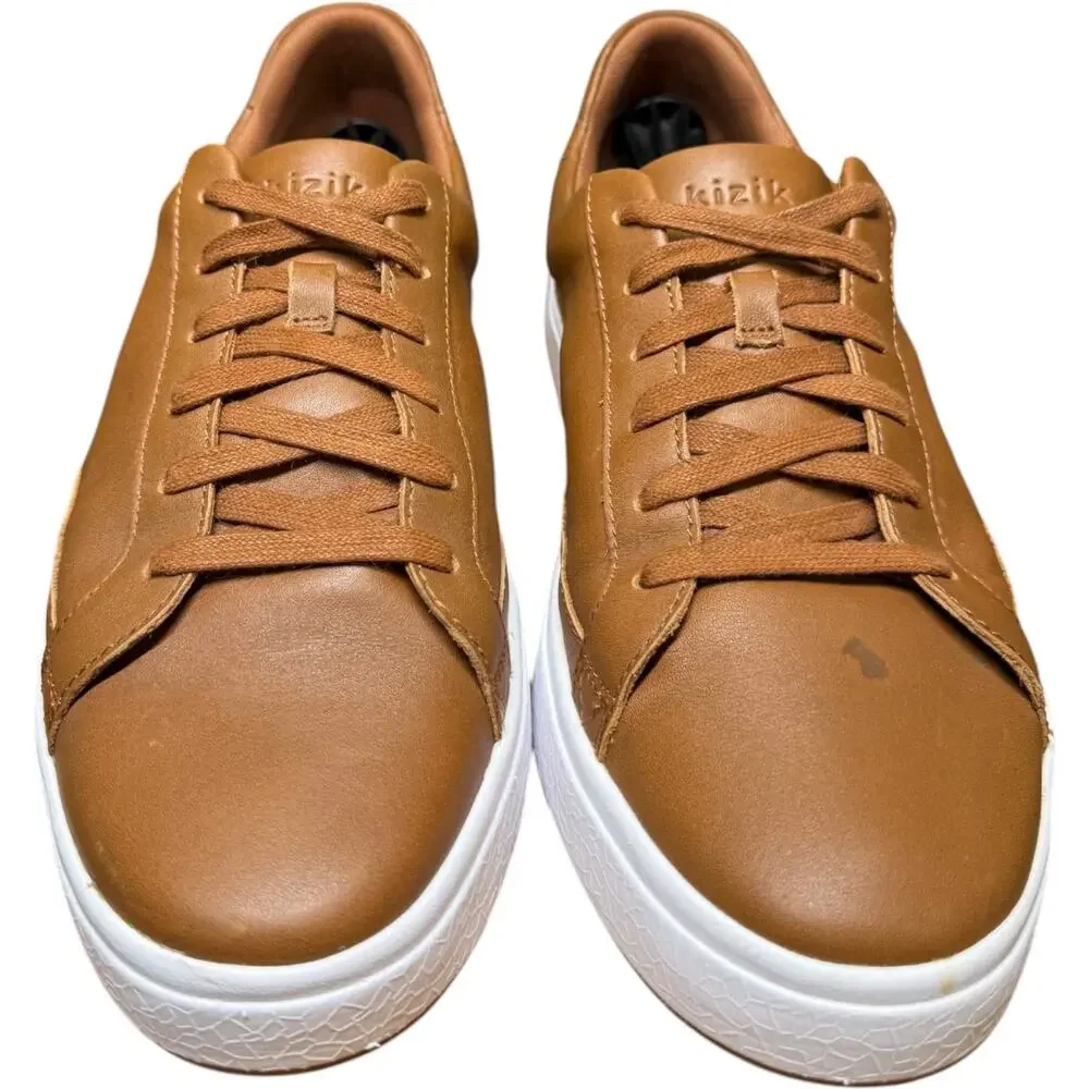 KIZIK Vegas Men 10W/Women 11.5W Hands Free Chestnut Brown Leather Sneakers READ